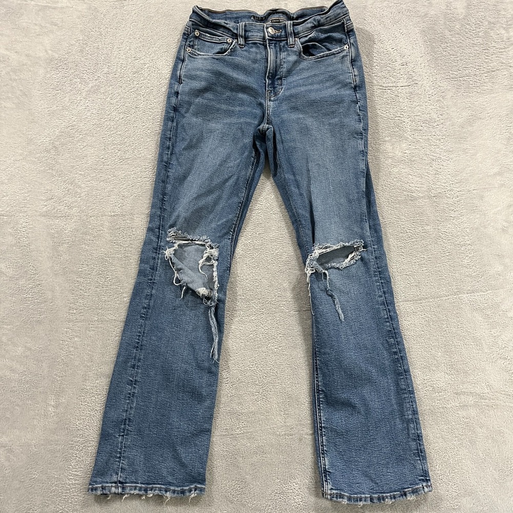 American Eagle 90s‎ Bootcut  Jeans Women 6 Distressed Whiskered Mid Rise Y2K